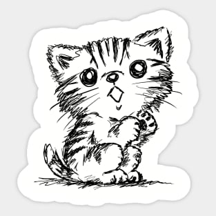 Black and White Sketch of an American Shorthair Sticker